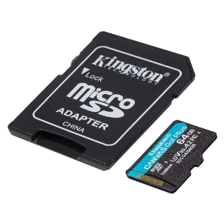KINGSTON Memory Card SDCG4/64GB Canvas Go PLUS Class 10, UHS-I, U3, V30, A2