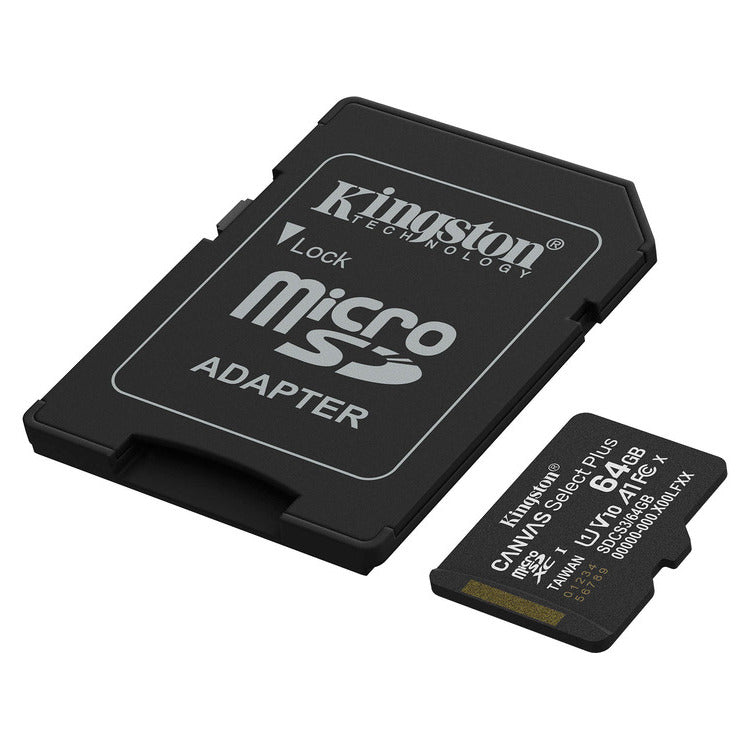 KINGSTON Memory Card MicroSD Canvas Select Plus SDCS3/64GB |  Class 10 |  SD Adapter