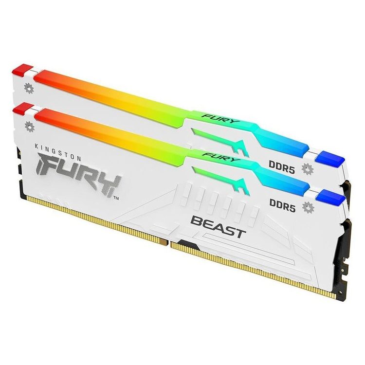 KINGSTON Memory KF556C36BWEAK2-32 FURY Beast White RGB DDR5 |  5600MT/s |  32GB | KIT OF 2