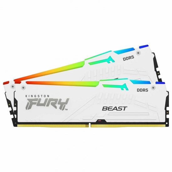 KINGSTON Memory KF560C30BWEAK2-64 FURY Beast WHITE RGB  DDR5 |  6000MT/s |  64GB KIT OF 2