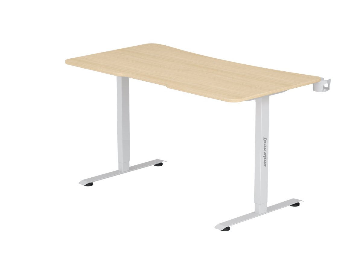 ANDA SEAT DESK XTREME-E 1.4m, Adjustable Height, WOOD / WHITE LEG