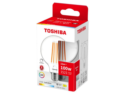 TOSHIBA LED FILAMENT G95 E27 11W 2700K DIMMABLE