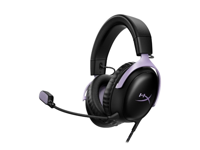 HyperX Cloud III Over Ear Wired Gaming Headset Black/Lavender — DF7F0AA