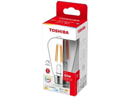 TOSHIBA LED FILAMENT ST64 E27 7W 2700K DIMMABLE