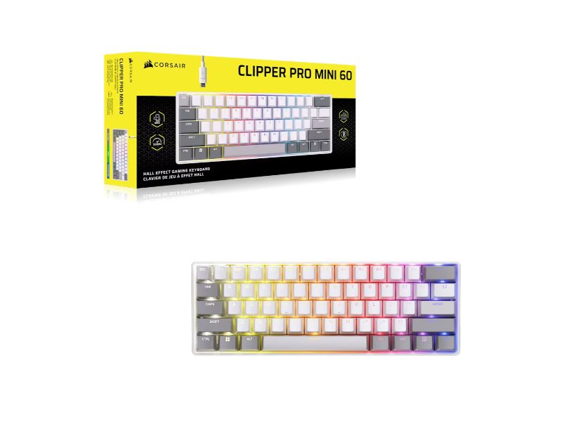 CORSAIR Keyboard Clipper PRO Mini 60% White — CH-979111J-NA