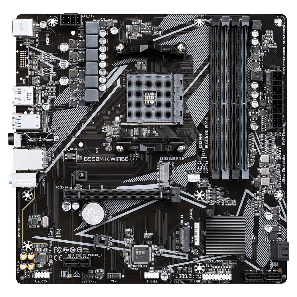 GIGABYTE MOTHERBOARD B550M K WF6E, AM4, MATX
