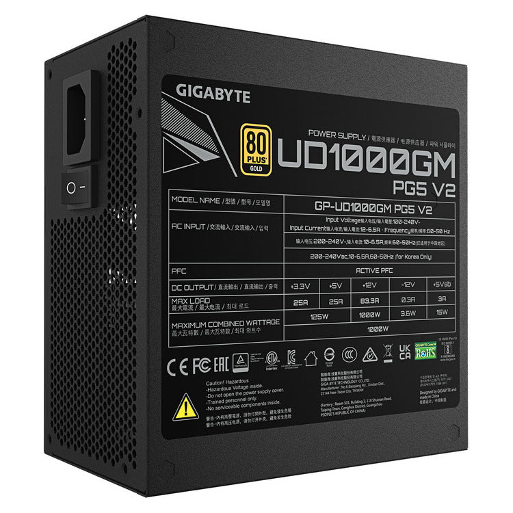 GIGABYTE ΤΡΟΦ/ΚΟ 1000W APFC 80+ GOLD PCIE 5.0 100% Japanese capacitors