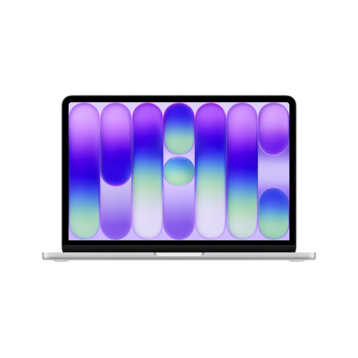 Μπροστινή όψη ανοιχτό, MacBook 13-in Touch ID A18 Pro Silver