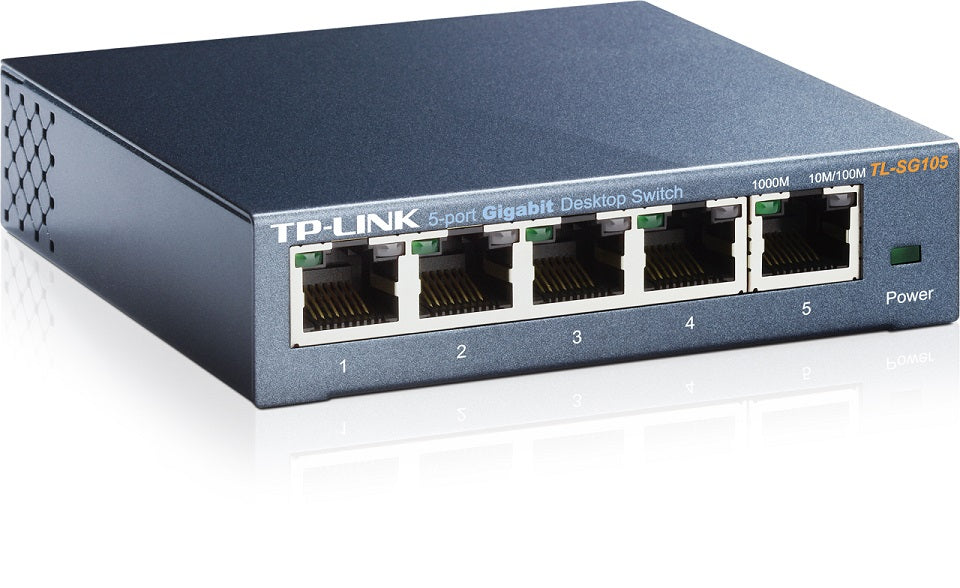 TP-LINK Switch TL-SG105 |  5 port |  10/100/1000 Mbps |  Steel Case