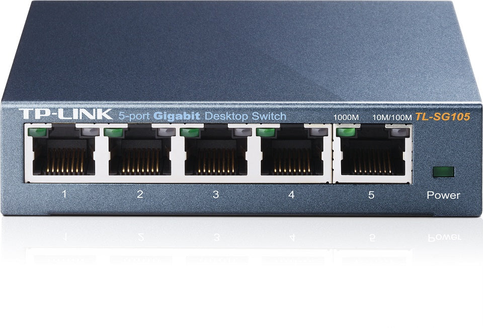 TP-LINK Switch TL-SG105 |  5 port |  10/100/1000 Mbps |  Steel Case