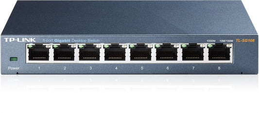TP-LINK Switch TL-SG108 |  8 port |  10/100/1000 Mbps |  Steel Case