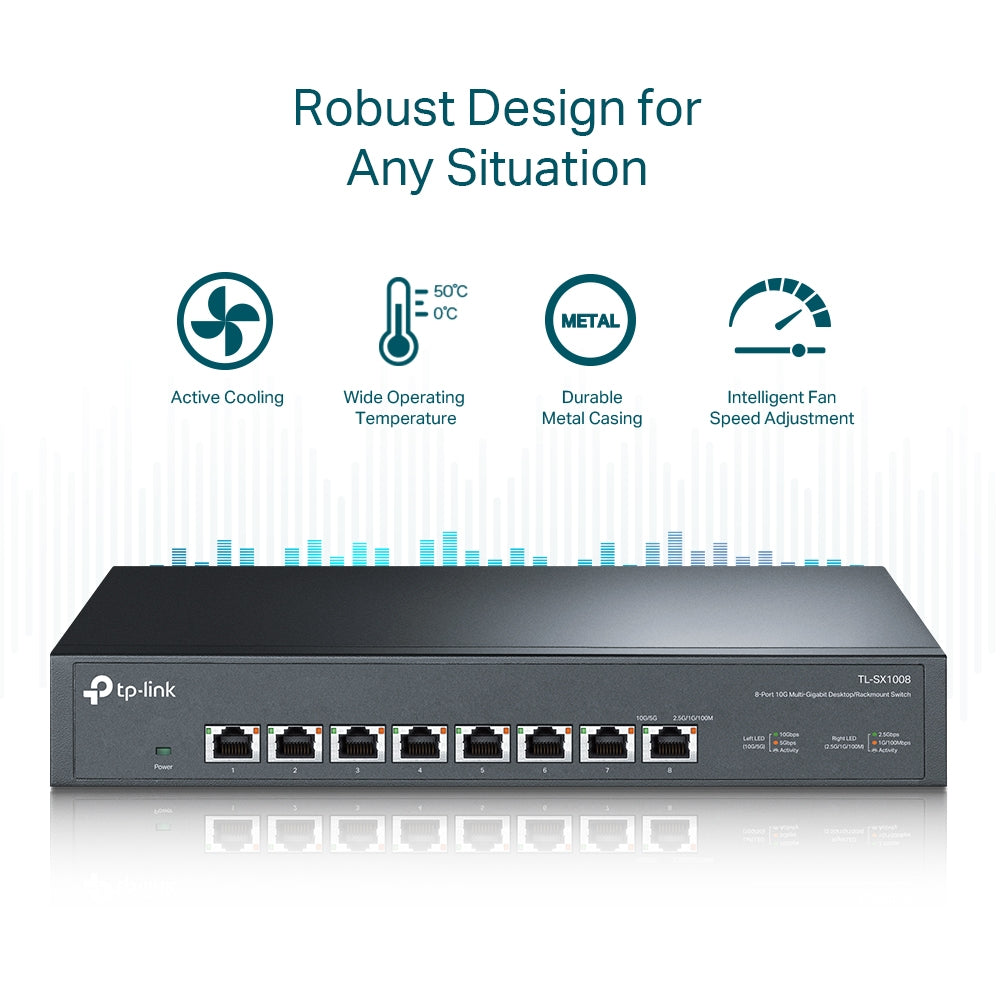 TP-LINK Switch TL-SX1008, 8x10GE Rackmount Metal 13''