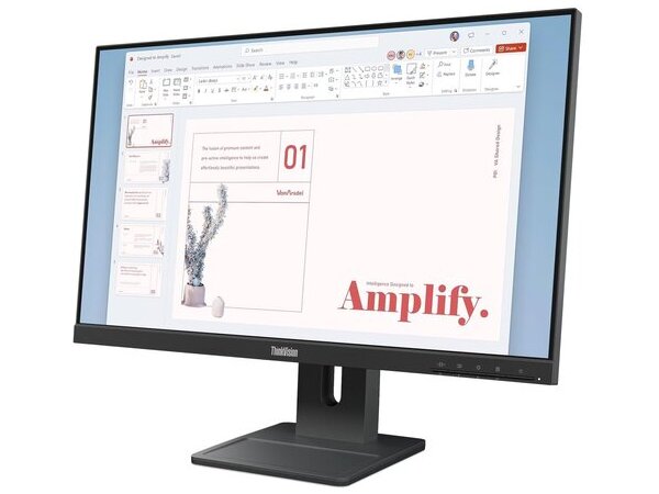 LENOVO Monitor ThinkVision E24-40 23.8'' IPS FHD, Slim Bezel, HDMΙ, Display Port, VGA, Height adjustable, Speakers, 3YearsW