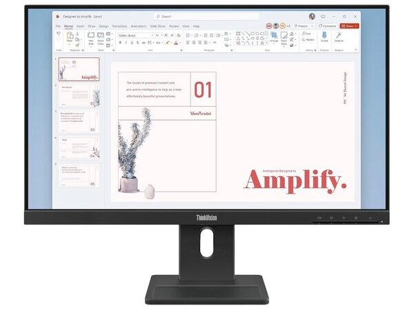 LENOVO Monitor ThinkVision E24-40 23.8'' IPS FHD, Slim Bezel, HDMΙ, Display Port, VGA, Height adjustable, Speakers, 3YearsW