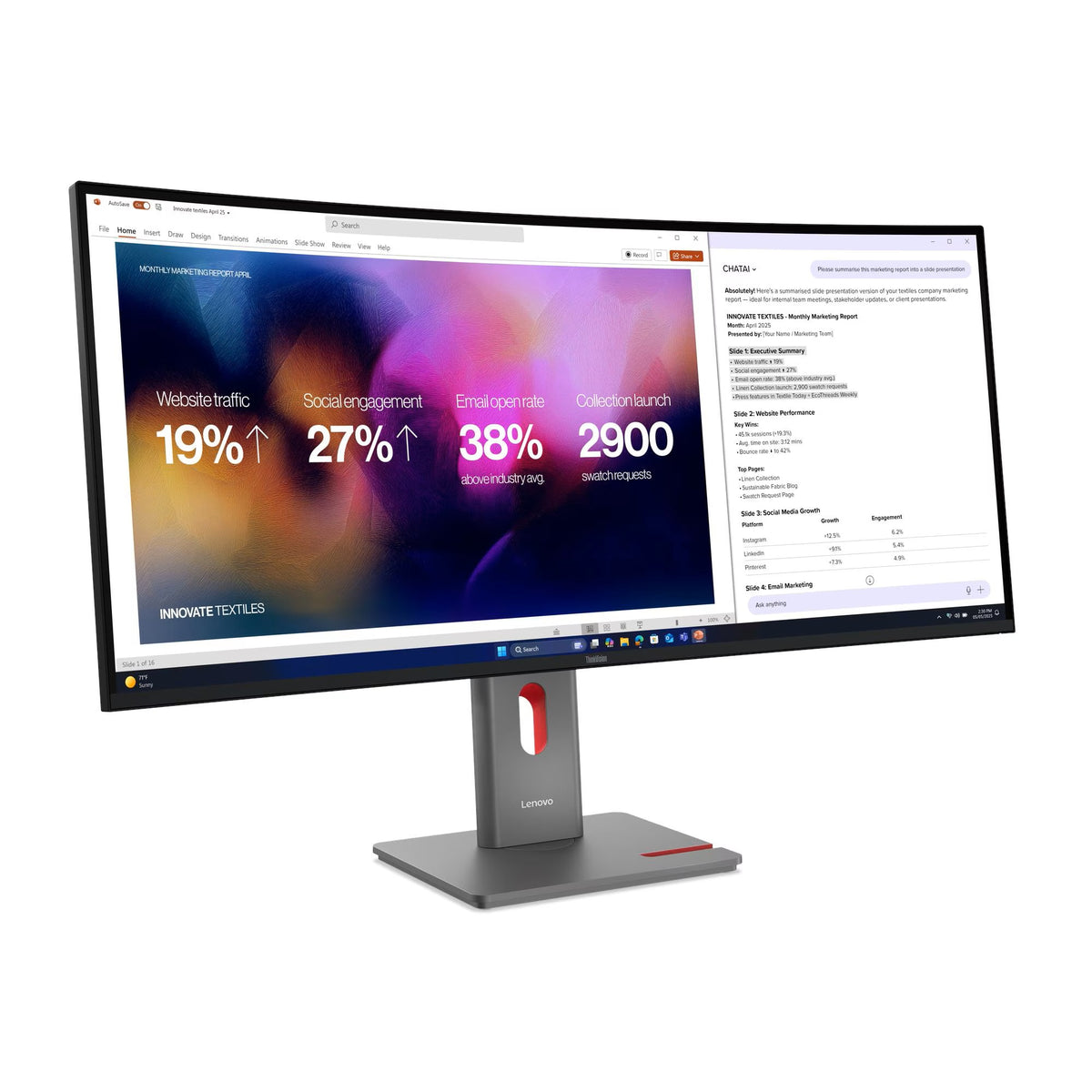 LENOVO Monitor Thinkvision P40wd-40 39.7'' IPS WUHD, HDMi, Display Port,Thunderbolt,Ethernet,Height Adjust,3YearsW