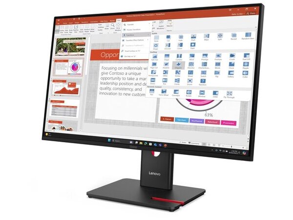 LENOVO Monitor ThinkVision T27-40 27'' FHD IPS, Display Port,HDMI,USB,USBC,VGA,Height Adjust,3YearsW