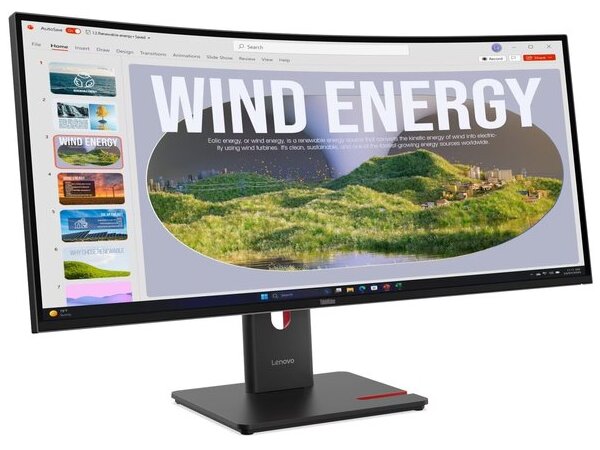 LENOVO Monitor ThinkVision T34WD-40 34'' WQHD VA, Curved, RJ45, HDMI, USB-C, Display Port, Height adjustable, 3YearsW