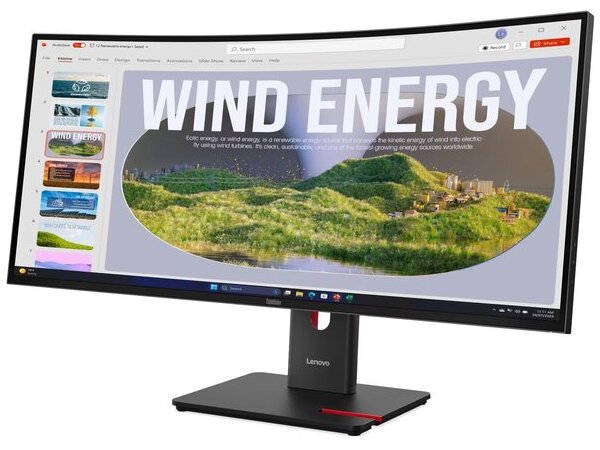 LENOVO Monitor ThinkVision T34WD-40 34'' WQHD VA, Curved, RJ45, HDMI, USB-C, Display Port, Height adjustable, 3YearsW