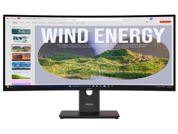 LENOVO Monitor ThinkVision T34WD-40 34'' WQHD VA, Curved, RJ45, HDMI, USB-C, Display Port, Height adjustable, 3YearsW