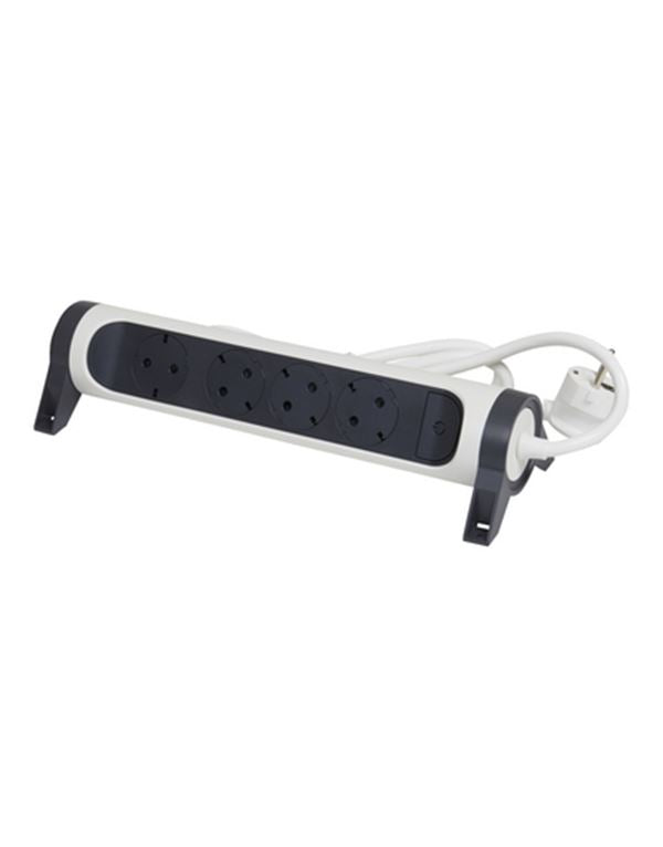 Legrand SurgeArrest 4 Outlets 3m Cable  White/Grey Rotating