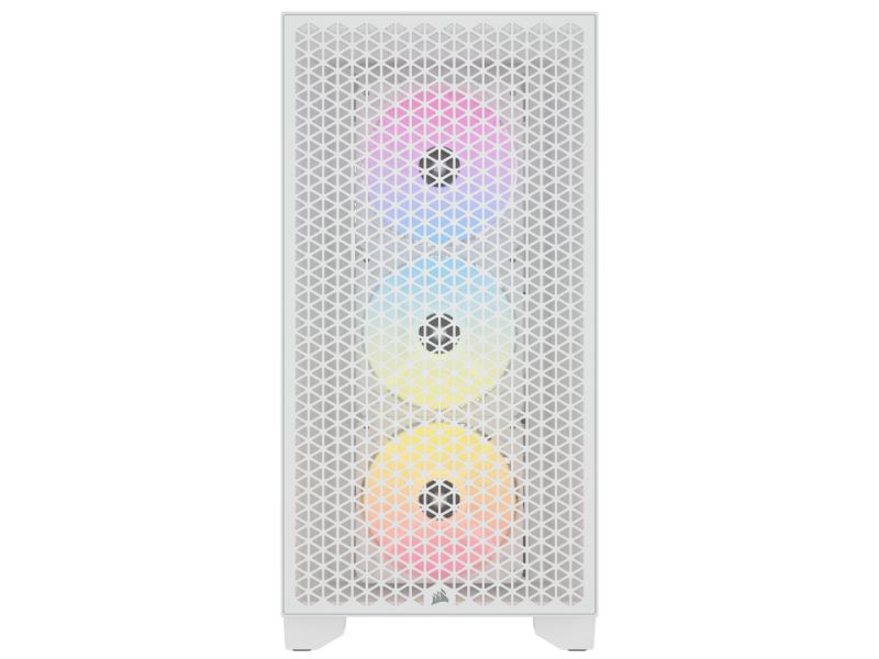 Corsair Mid Tower ATX Case 3000D RGB Airflow Windowed Tempered Glass — White — CC-9011256-WW