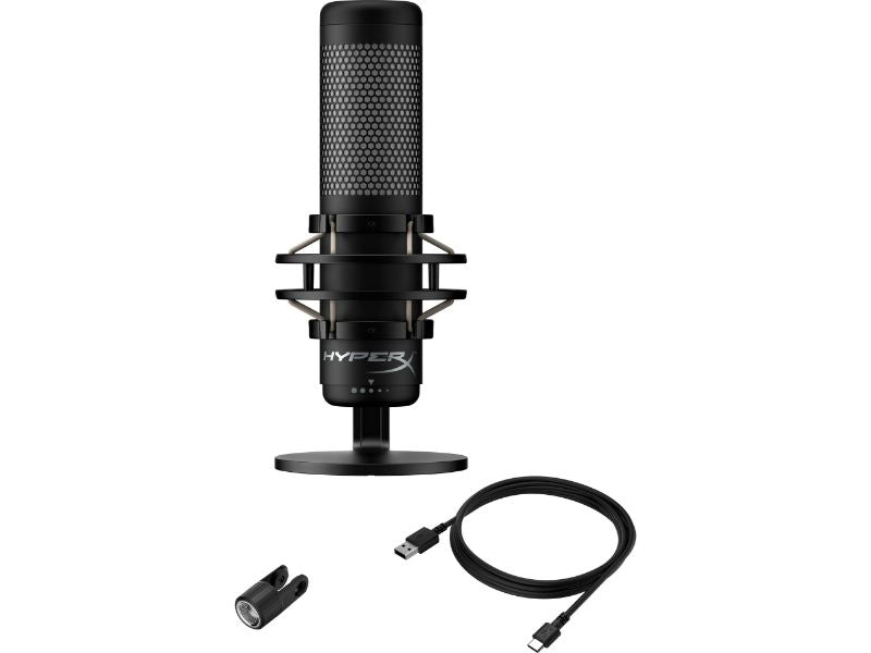 HyperX QuadCast S USB Microphone — RGB Lighting — Black/Grey — 4P5P7AA