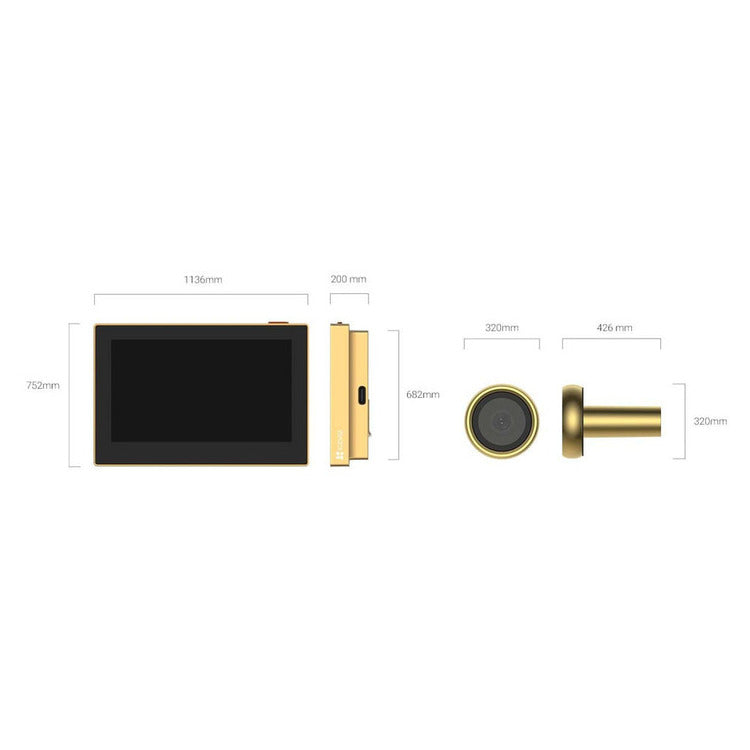 EZVIZ VIDEO DOORPHONE HP2 PEEPHOLE GOLD