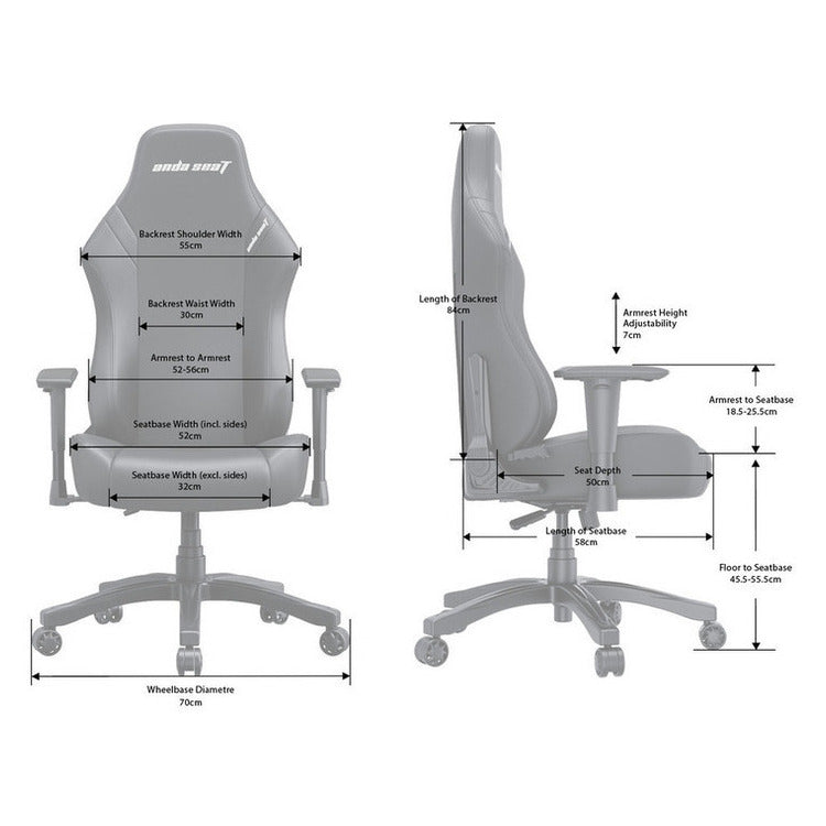 ANDA SEAT Gaming Chair LUNA Large Black Fabric