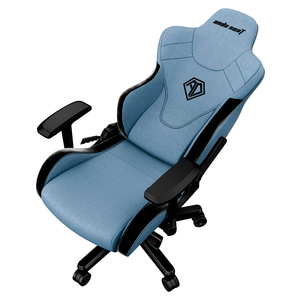 ANDA SEAT Gaming Chair T-PRO II Light Blue/ Black FABRIC with Alcantara Stripes