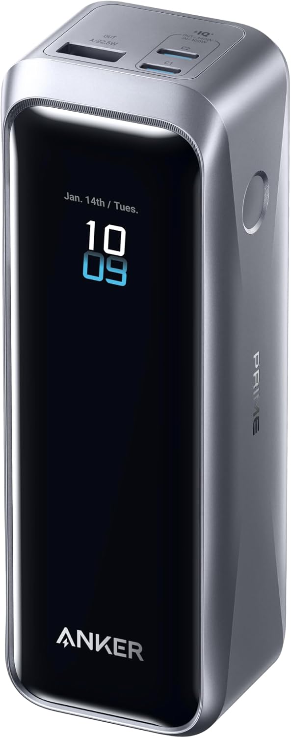 Anker Powerbank Prime 20k mAh,220W max power,2xUSB-C, 1xUSB-A, Black