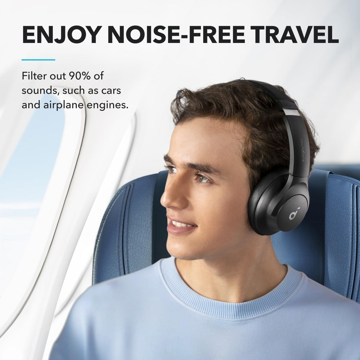 Anker Soundcore Wireless Headphones Q21i Hybrid Active Noise Cancellation, Black