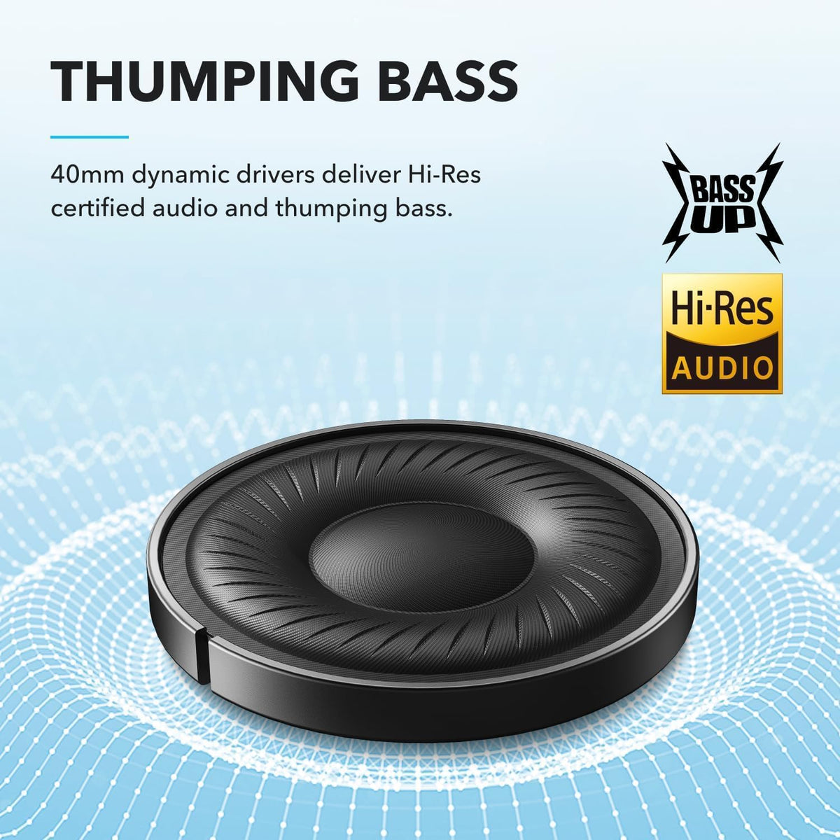 Anker Soundcore Wireless Headphones Q21i Hybrid Active Noise Cancellation, Black