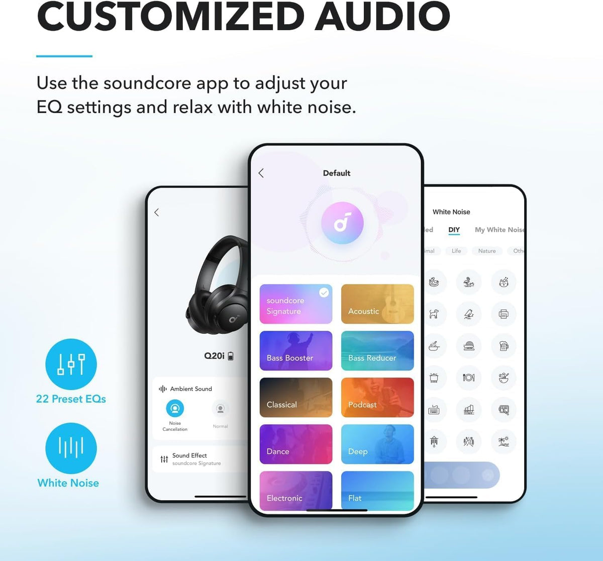 Anker Soundcore Wireless Headphones Q21i Hybrid Active Noise Cancellation, Black