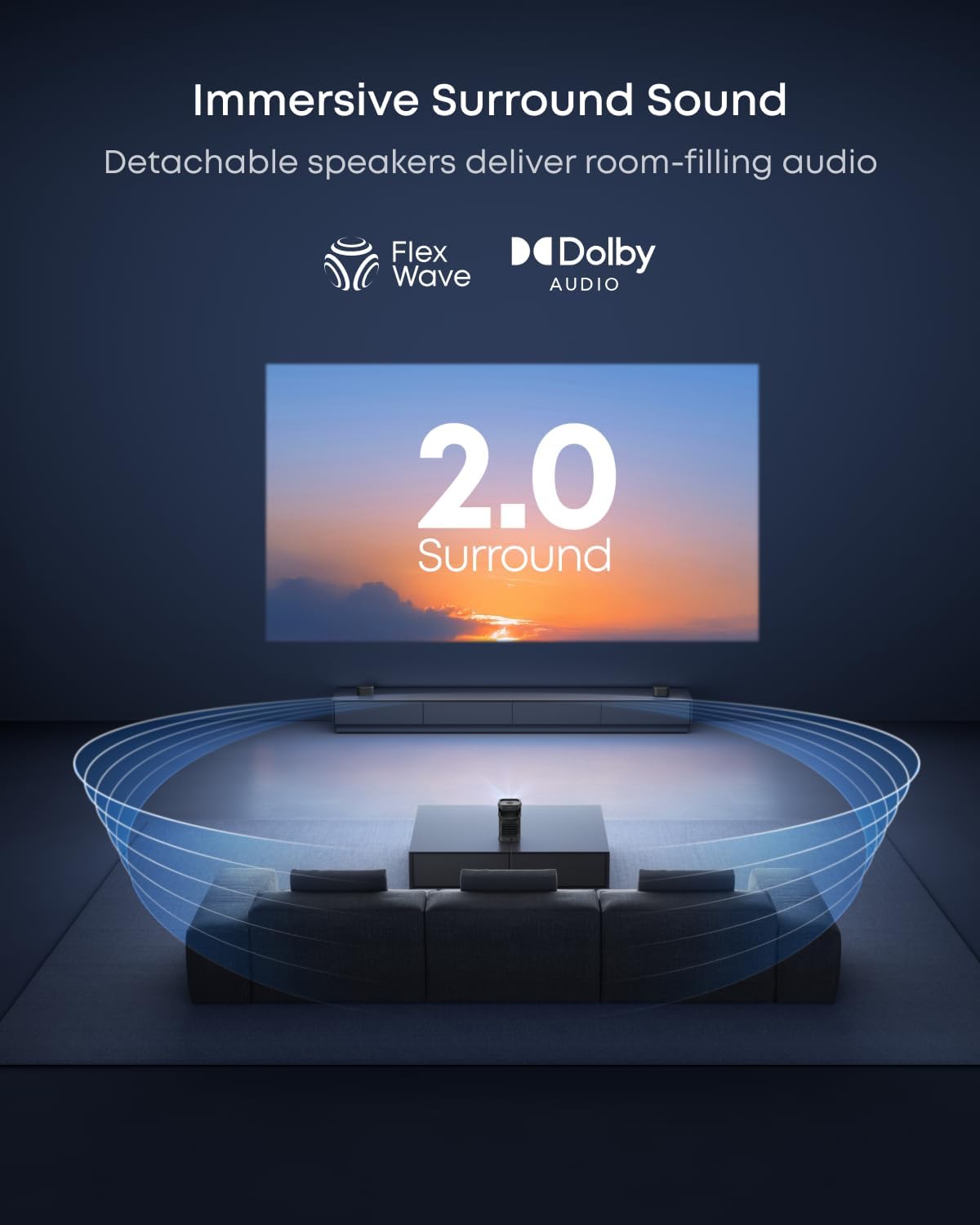 Anker Portable Projector, Nebula P1,1080P,650ANSI Lumens, 20W detachable Speakers