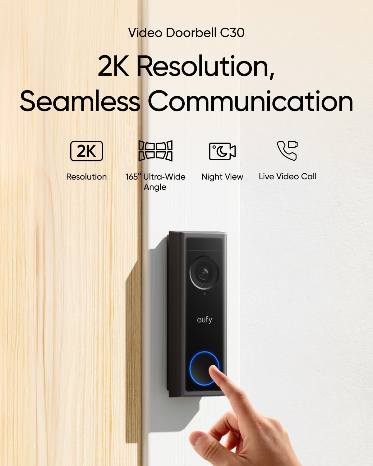 ANKER Eufy Video Doorbell C30 Battery Powered | 2K