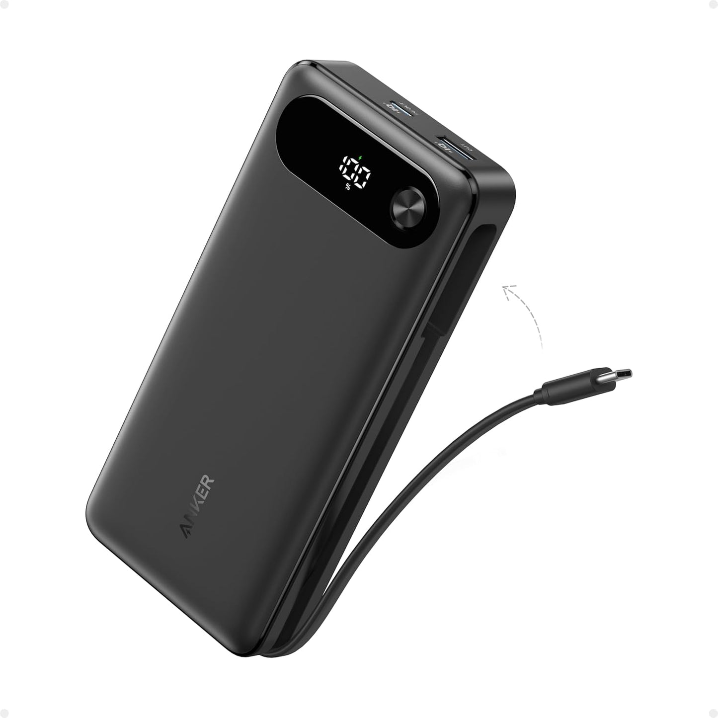 ANKER Powerbank 20 | 000mAh 87W Max Fast Charging Built-in USB-C Cable