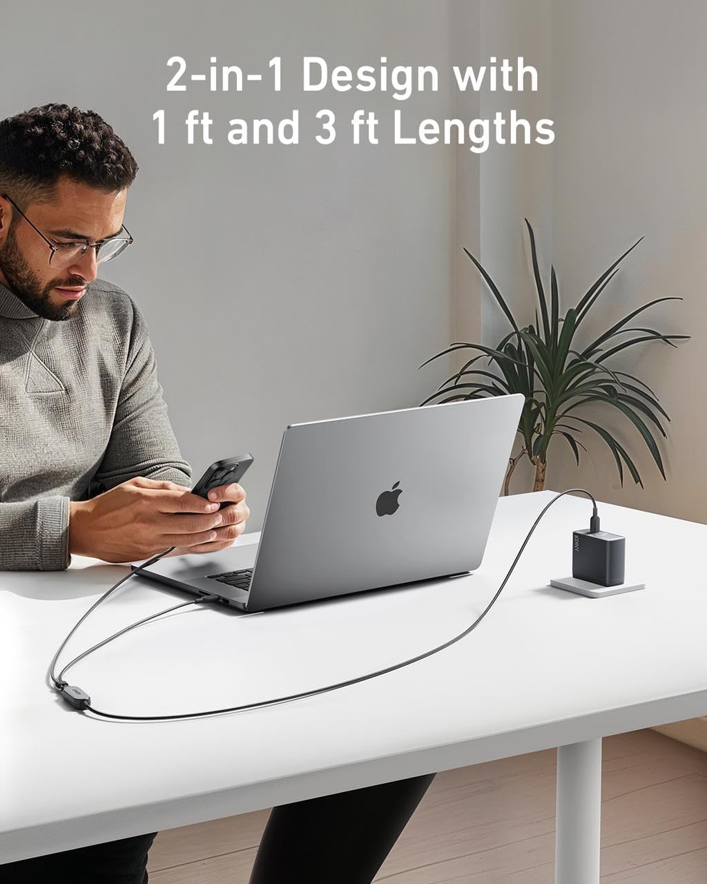 Anker USB Cable Type-C to 2 x Type-C 140W 1.2m