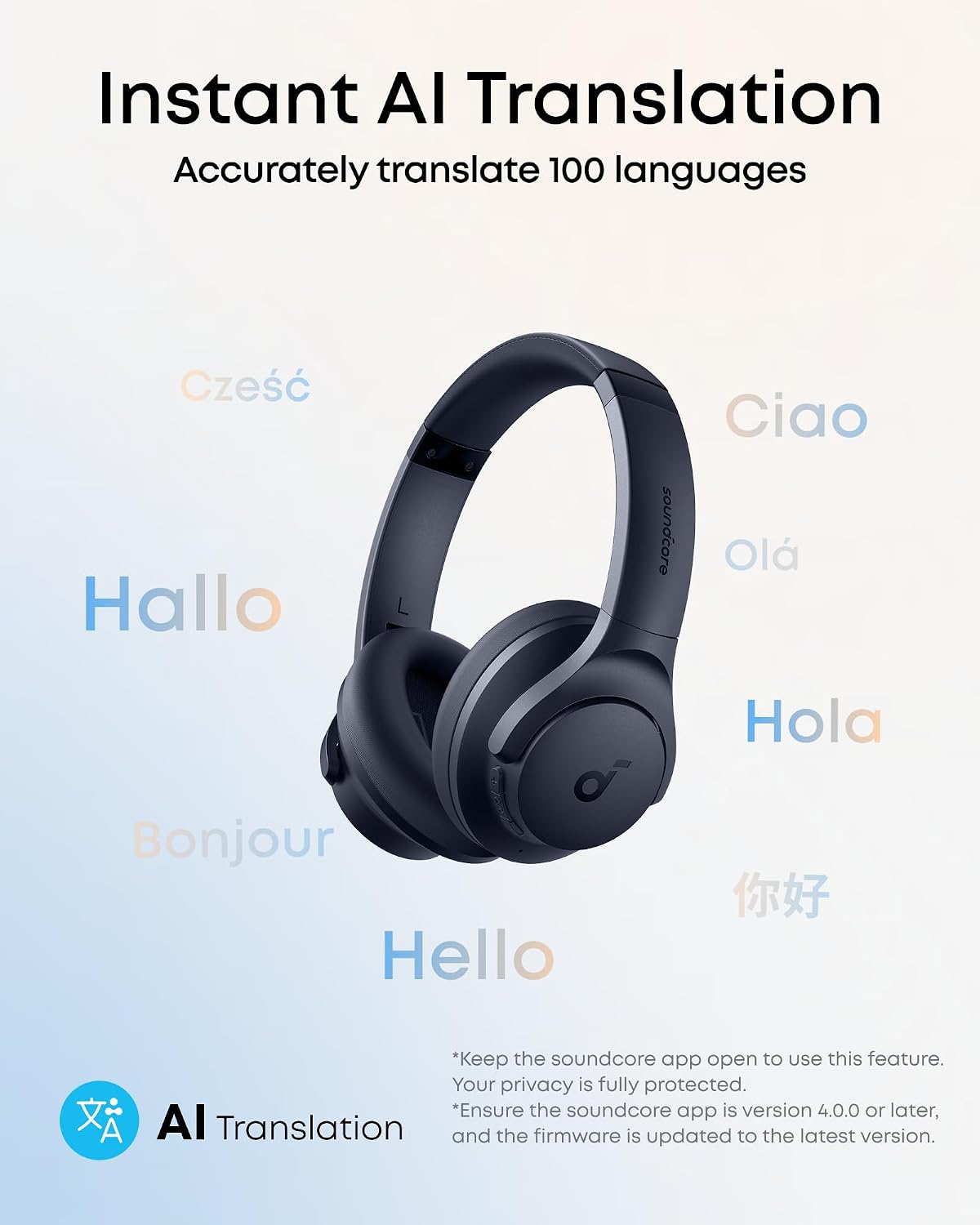 Anker Soundcore Wireless Headphones Q20i, Hybrid Active Noise Cancellation Blue