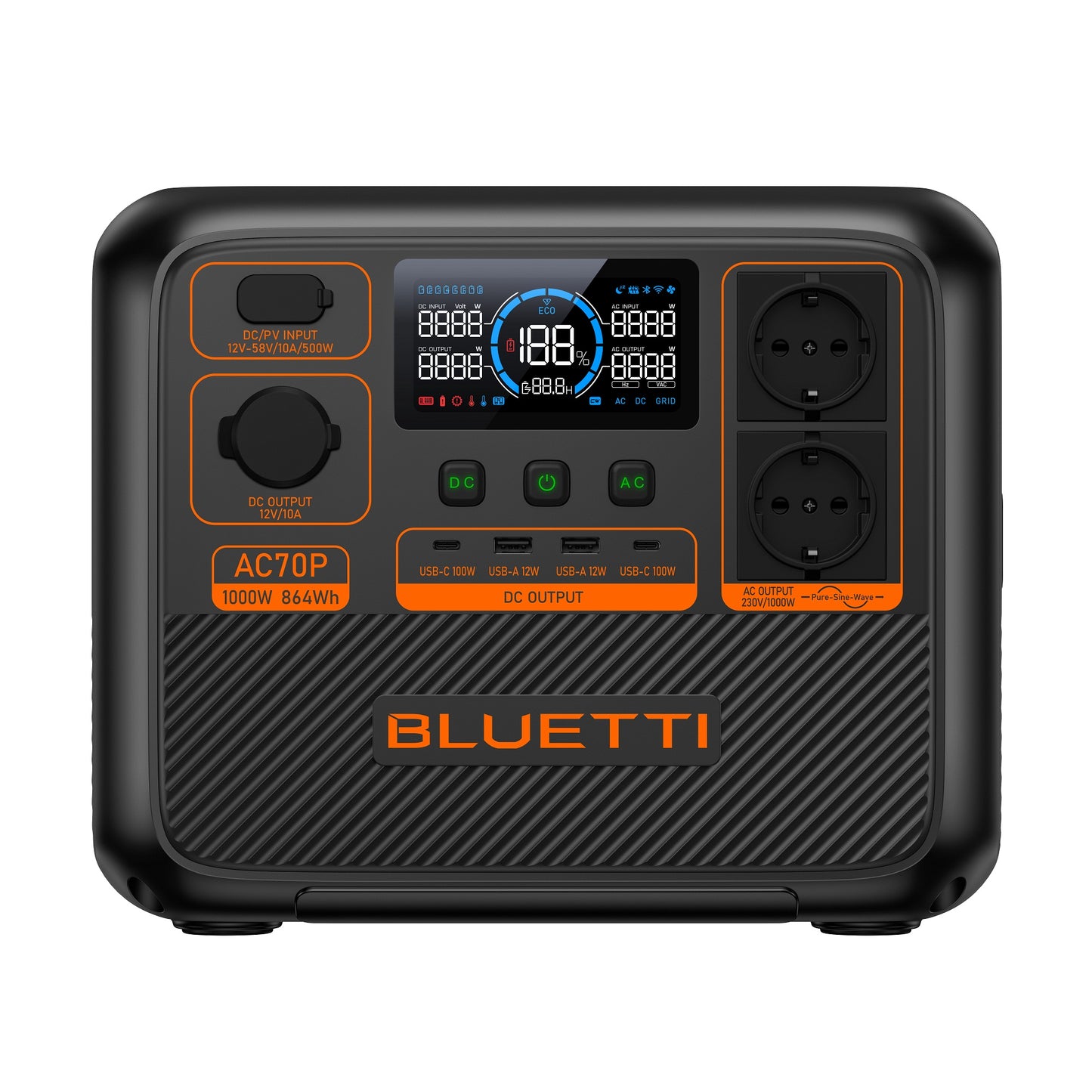 BLUETTI Premium AC70P Portable Power Station |  1000W AC Outlet 864Wh