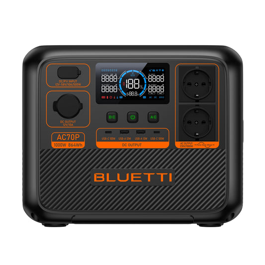 BLUETTI Premium AC70P Portable Power Station, 1000W AC Outlet 864Wh