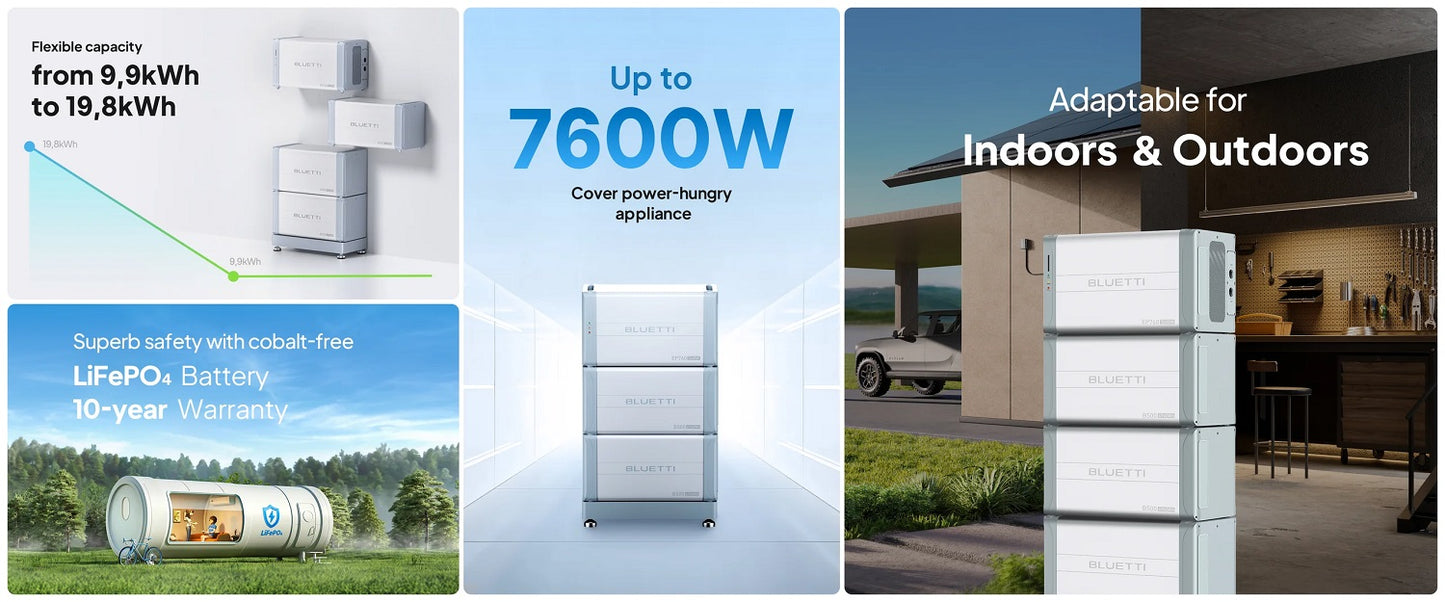 BLUETTI Power Station EP760 Expandable |  7600W AC |  No Battery Single Phase