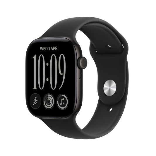 Μπροστινή όψη με λουράκι, 42mm GPS + Cellular Black Aluminum Sport Band Black