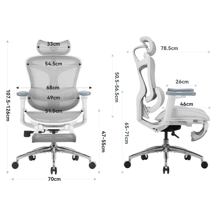 SIHOO ERGONOMIC CHAIR DORO C300 OFF WHITE with Footrest