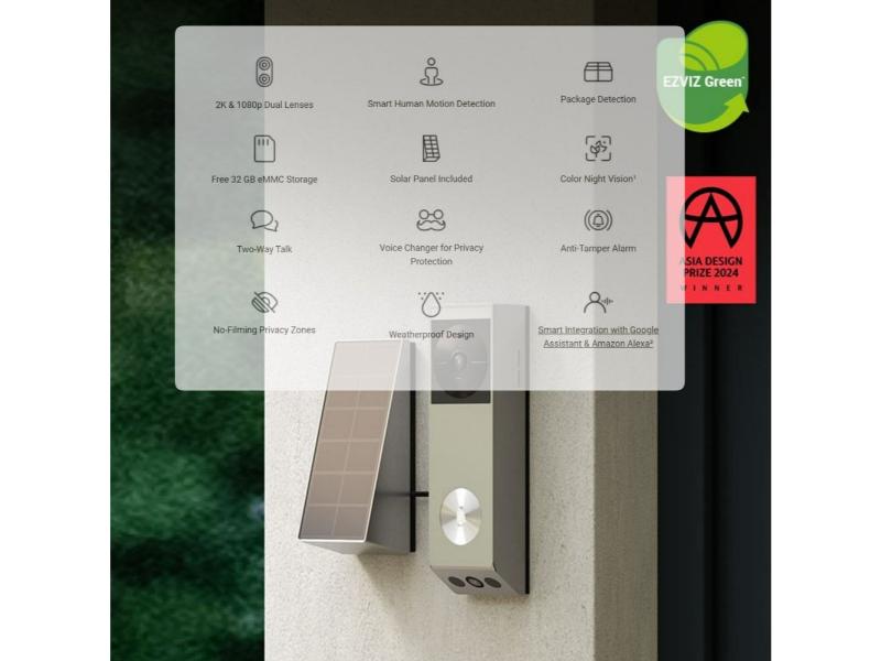 Ezviz Smart Home Security Video Doorbell 2K 3MP EP3x Pro