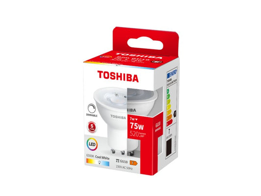 TOSHIBA LED GU10 7W 6500K DIMMABLE