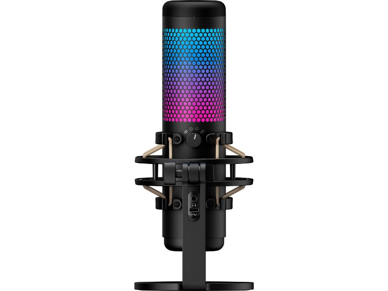 HyperX QuadCast S USB Microphone — RGB Lighting — Black/Grey — 4P5P7AA