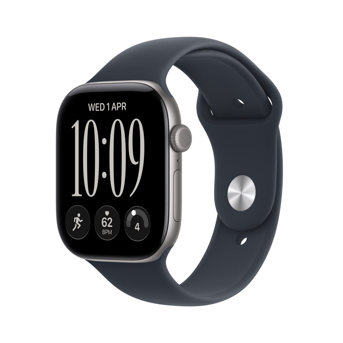 Μπροστινή όψη με λουράκι, 42mm GPS Space Gray Aluminum Sport Band Navy Blue