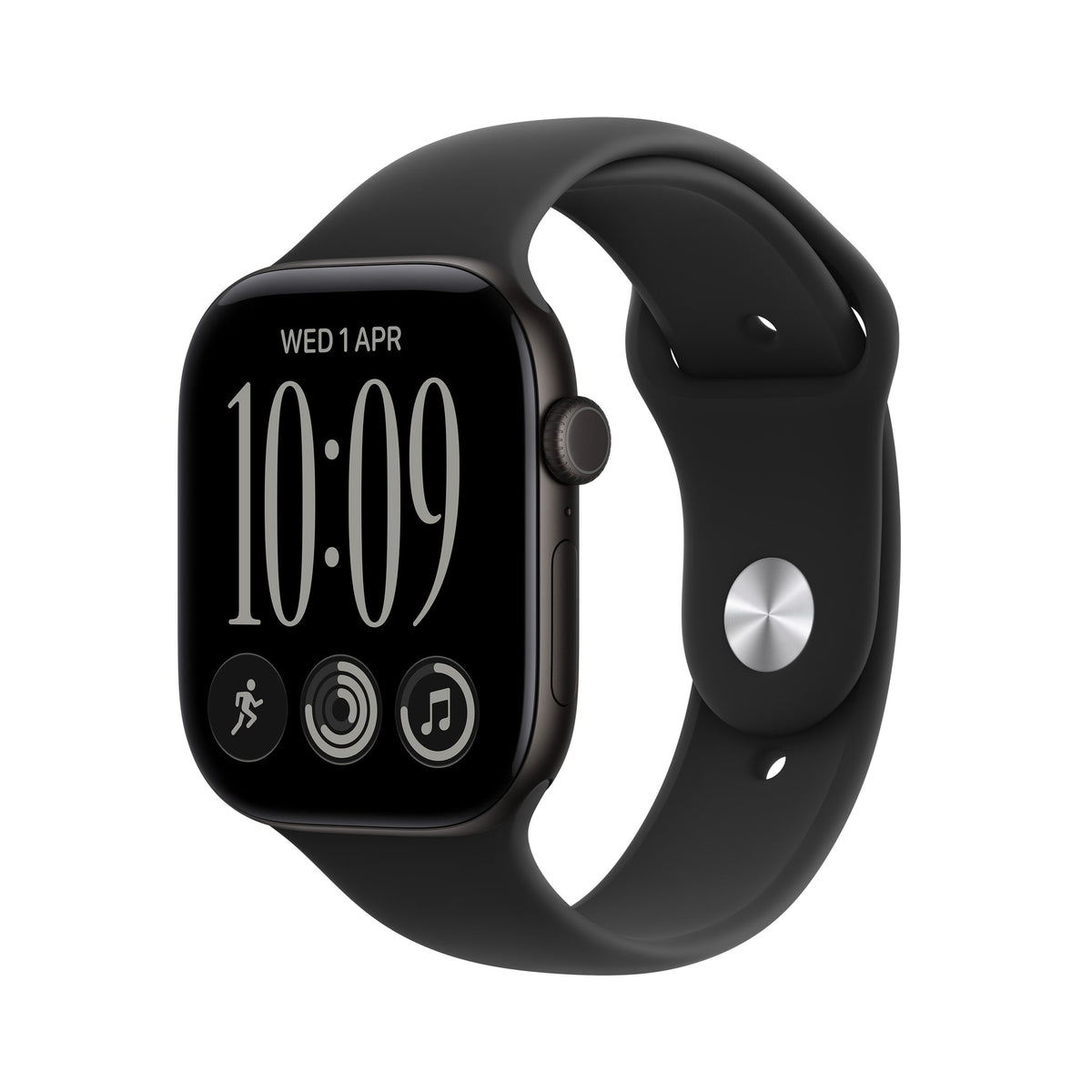 Μπροστινή όψη με λουράκι, 42mm GPS Black Aluminum Sport Band Black