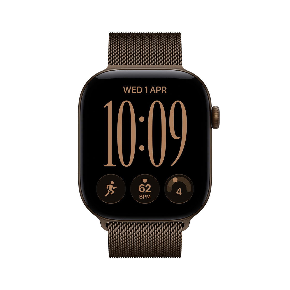 Οθόνη, 42mm GPS Dark Bronze Aluminum Milanese Loop Dark Bronze
