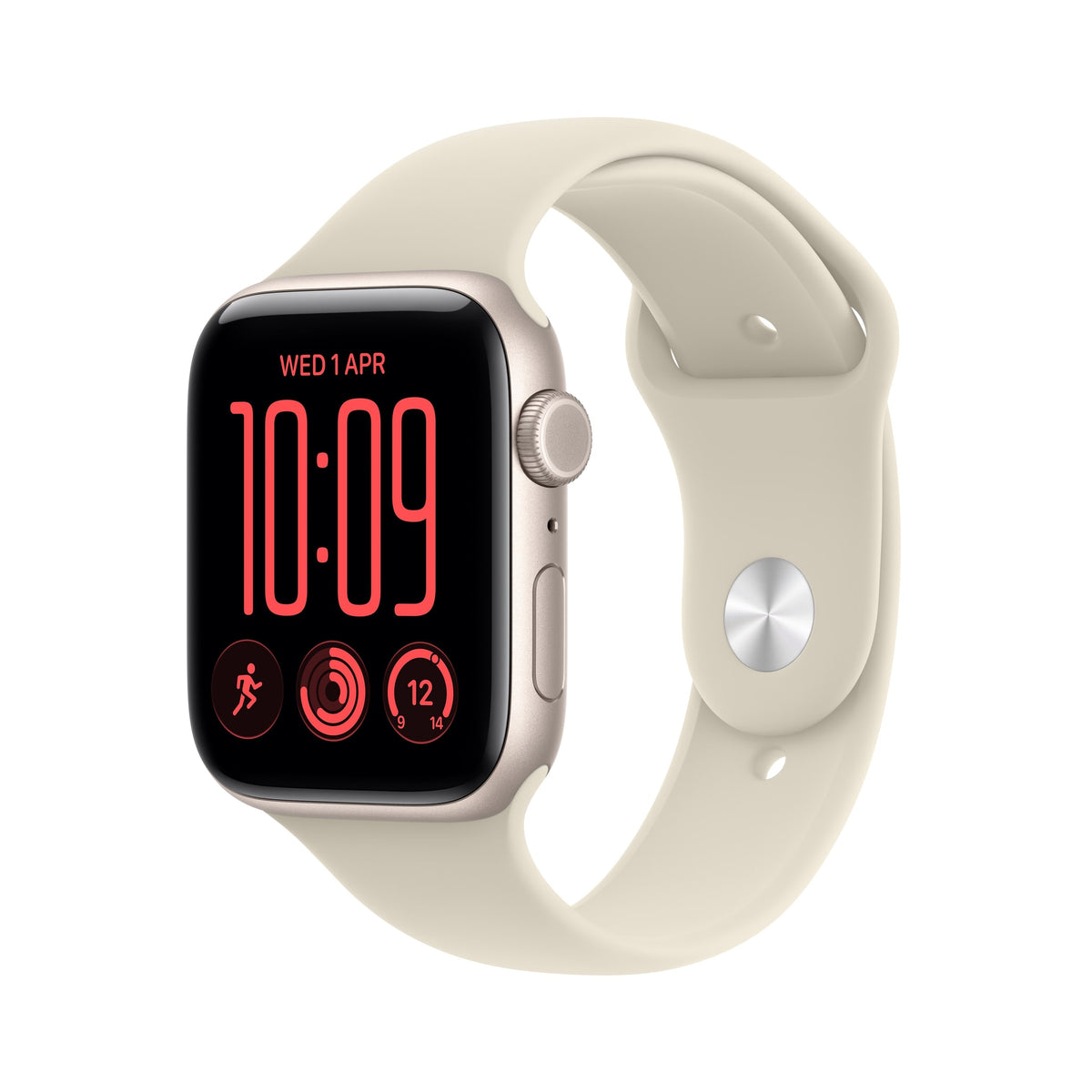 Μπροστινή όψη με λουράκι, 40mm GPS + Cellular Starlight Aluminum Sport Band Sand